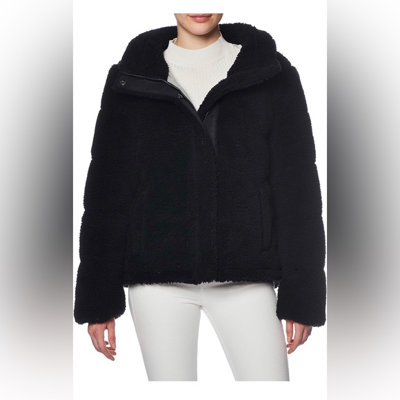 Calvin Klein Jackets & Blazers - NWT Calvin Klein Women's Faux Sherpa Black Coat
